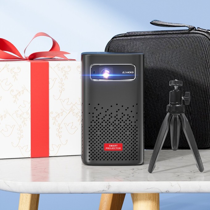 Mini přenosný projektor s baterií AERIUM P8000 DLP Wi-Fi Super Bass