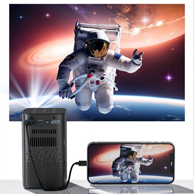 Mini přenosný projektor s baterií AERIUM P8000 DLP Wi-Fi Super Bass